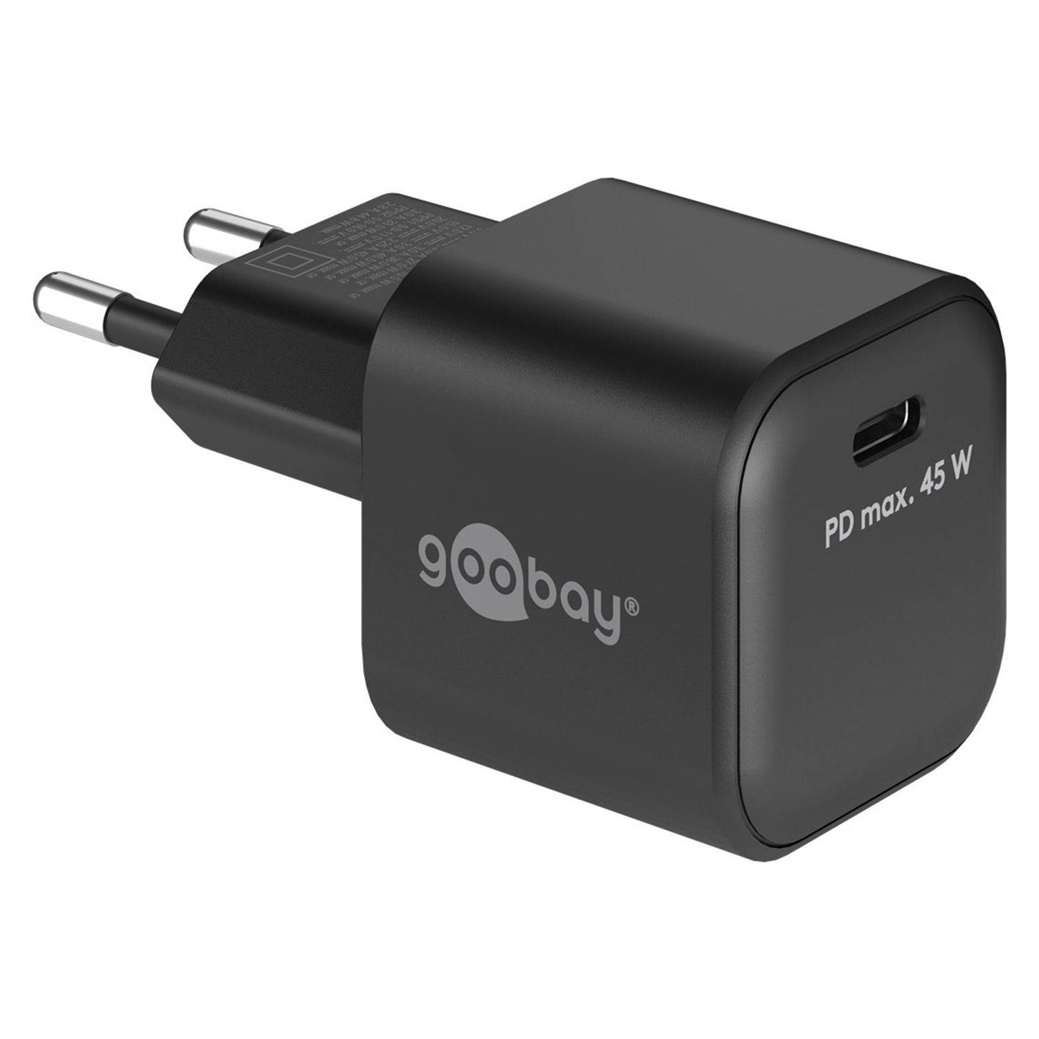 Goobay USB-C™ PD GaN Schnellladegerät Nano 45W Schwarz