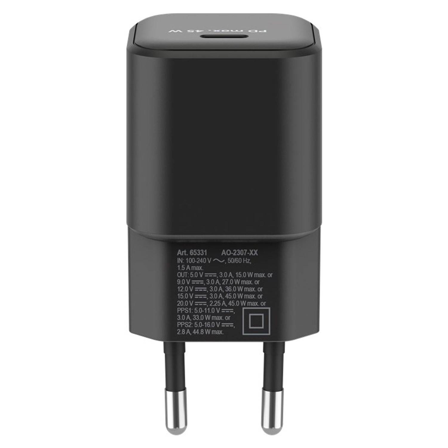 Goobay USB-C™ PD GaN Schnellladegerät Nano 45W Schwarz