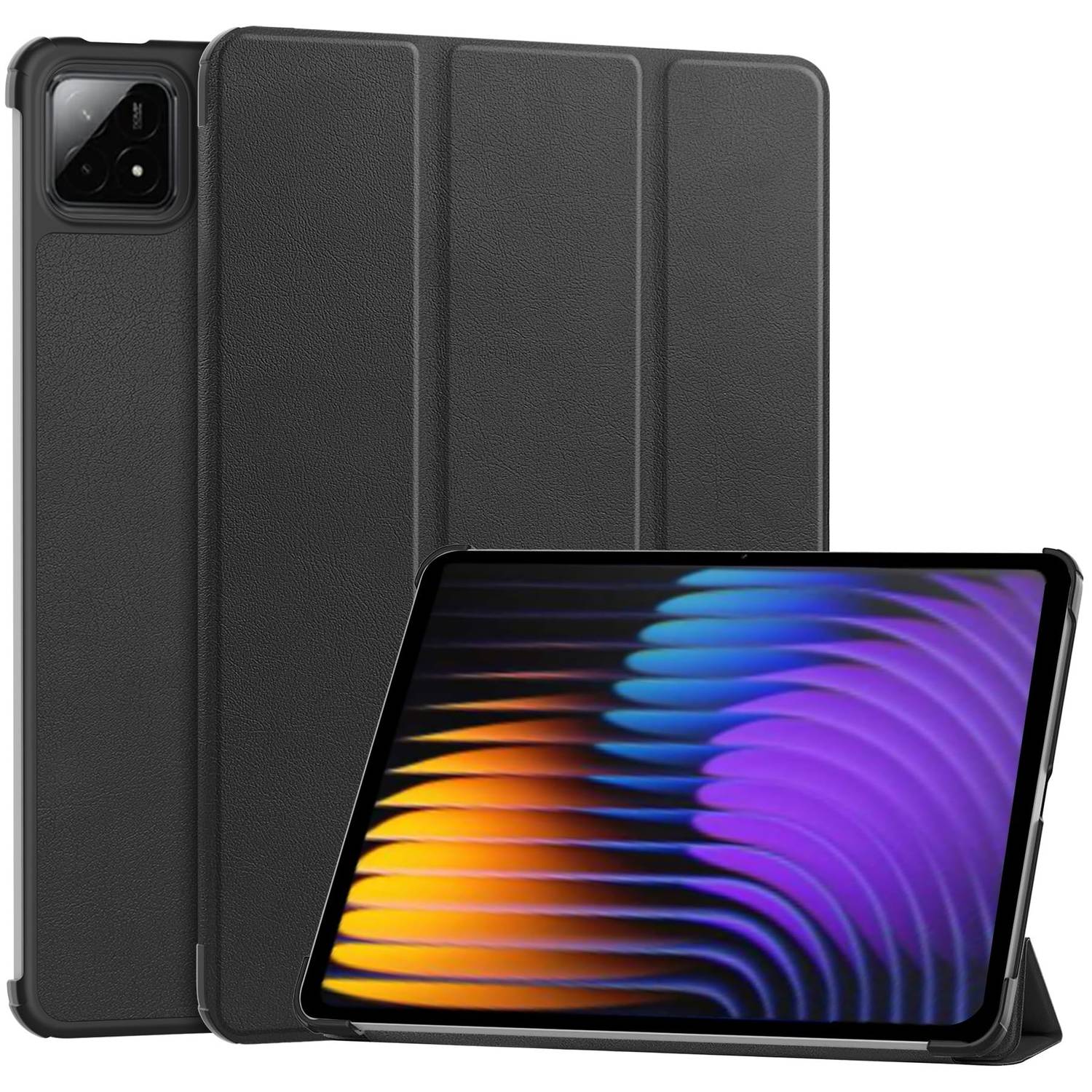Für Xiaomi Pad 7 / 7 Pro 3folt Wake UP Smart Cover Tablet Tasche Hülle Case Schwarz