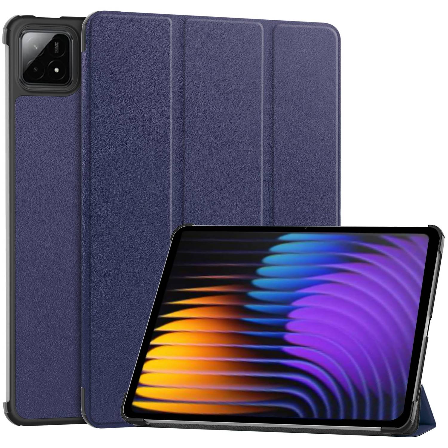 Für Xiaomi Pad 7 / 7 Pro 3folt Wake UP Smart Cover Tablet Tasche Hülle Case Dunkelblau