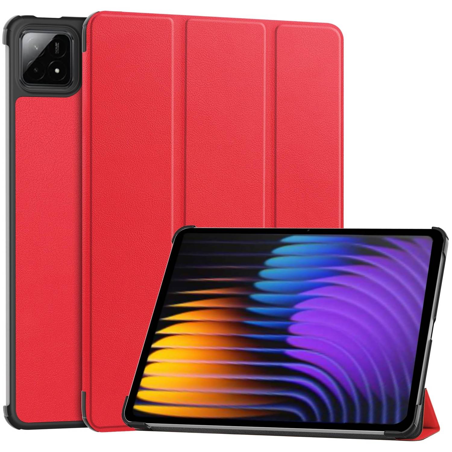 Für Xiaomi Pad 7 / 7 Pro 3folt Wake UP Smart Cover Tablet Tasche Hülle Case Rot