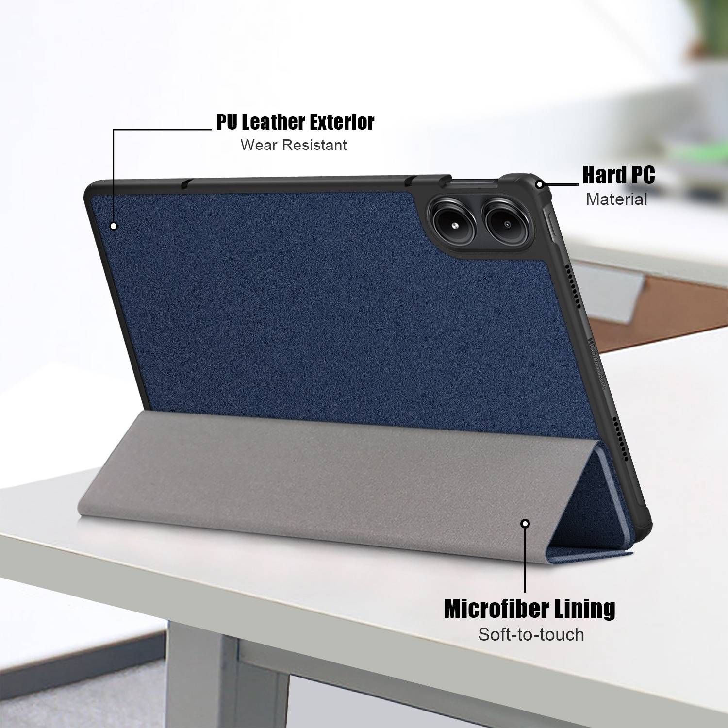 Für Xiaomi Redmi Pad Pro 12.1 Zoll 3folt Wake UP Smart Cover Tablet Tasche Hülle Case Dunkelblau