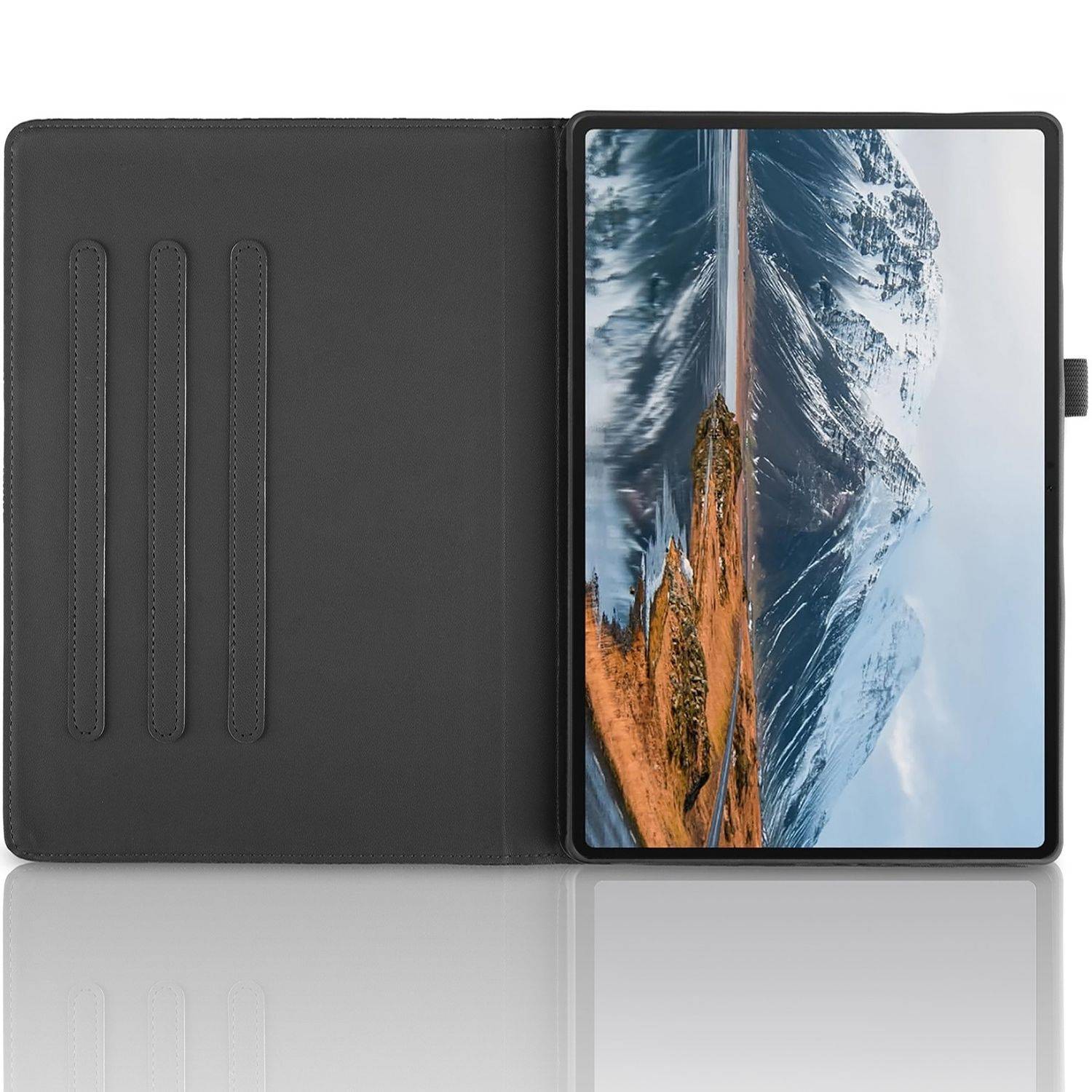 Für Honor Pad X8a 11 Zoll 360 Grad Rotation Baum Muster Kunstleder Hülle Tasche Schwarz