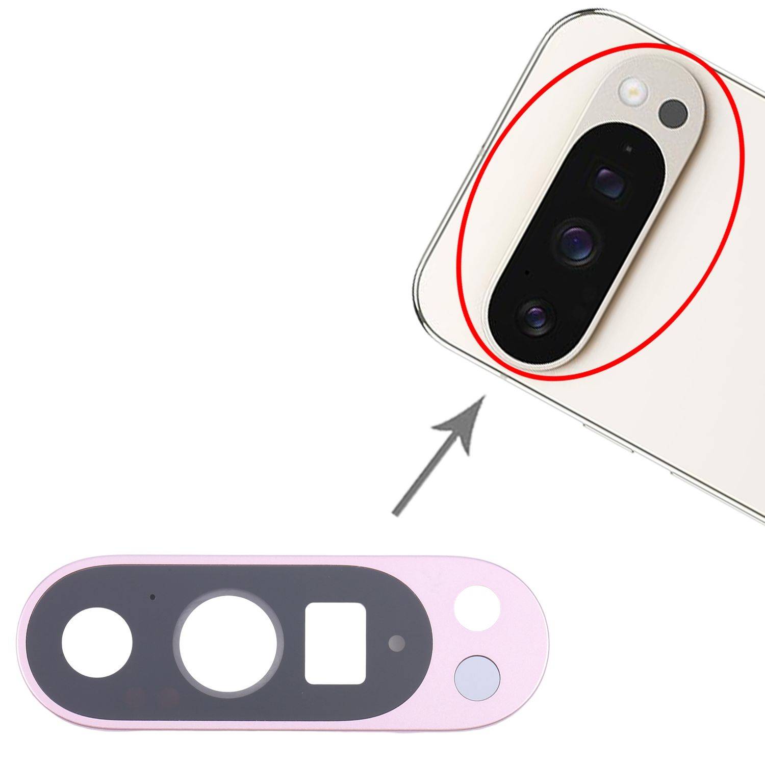 Für Google Pixel 9 Pro Kamera-Linsenabdeckung Reparatur Ersatzteil Lila
