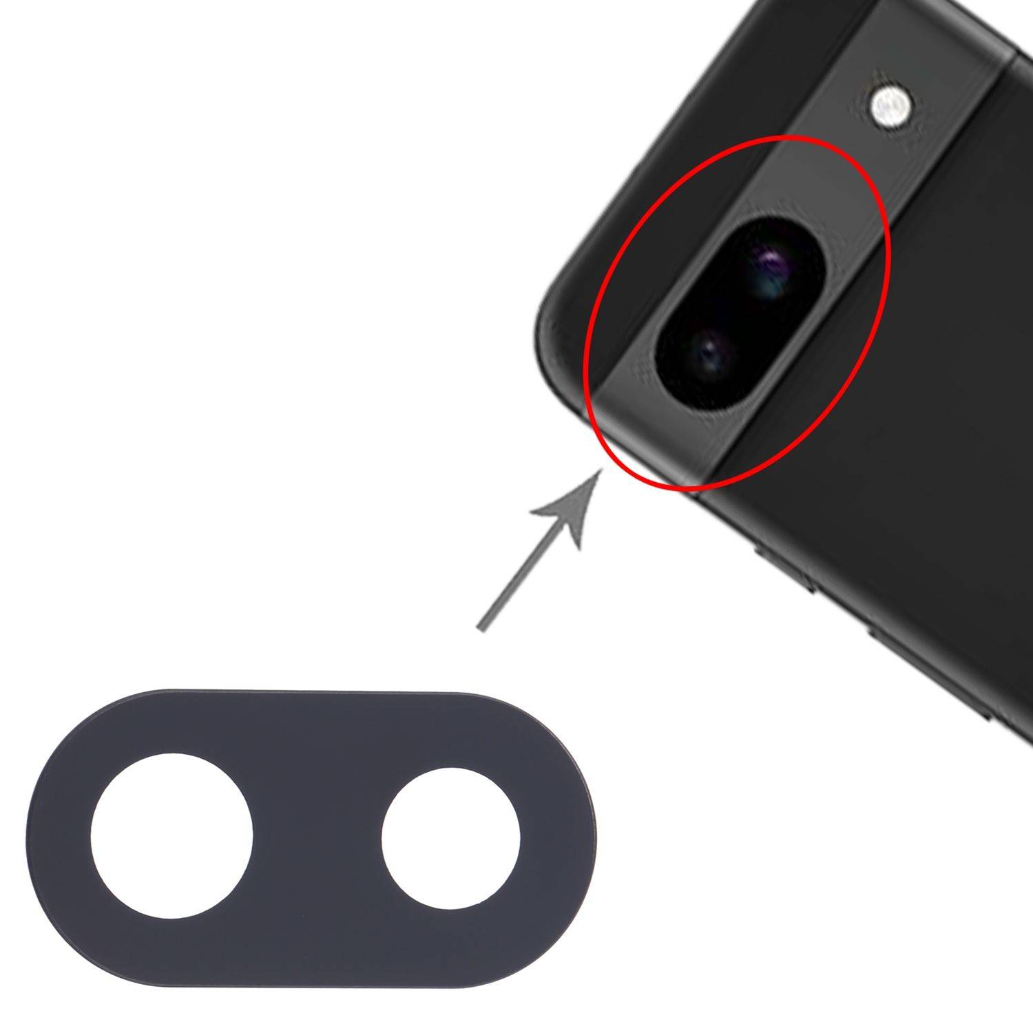 Für Google Pixel 8a Kamera-Linsenabdeckung Rückseite Reparatur Ersatzteil