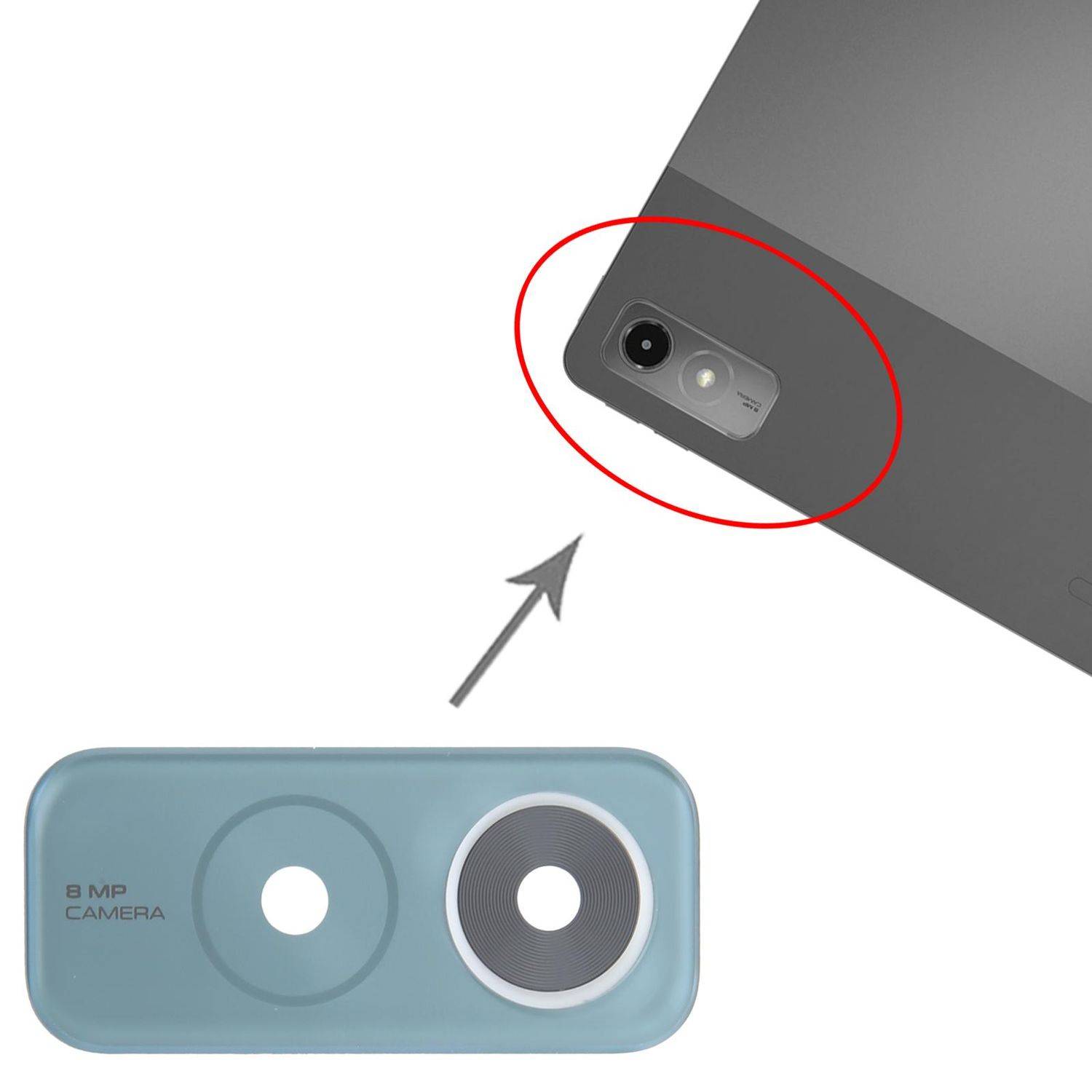 Für Lenovo Tab P12 Back Kamera Linsenabdeckung Reparatur Ersatzteil Blau