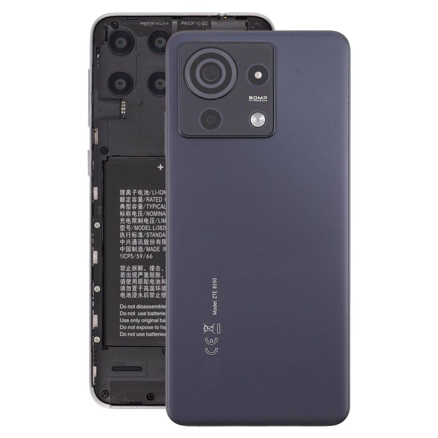 Für ZTE Blade V50 Vita Akkudeckel mit Kameralinse Schwarz Reparatur Ersatzteil