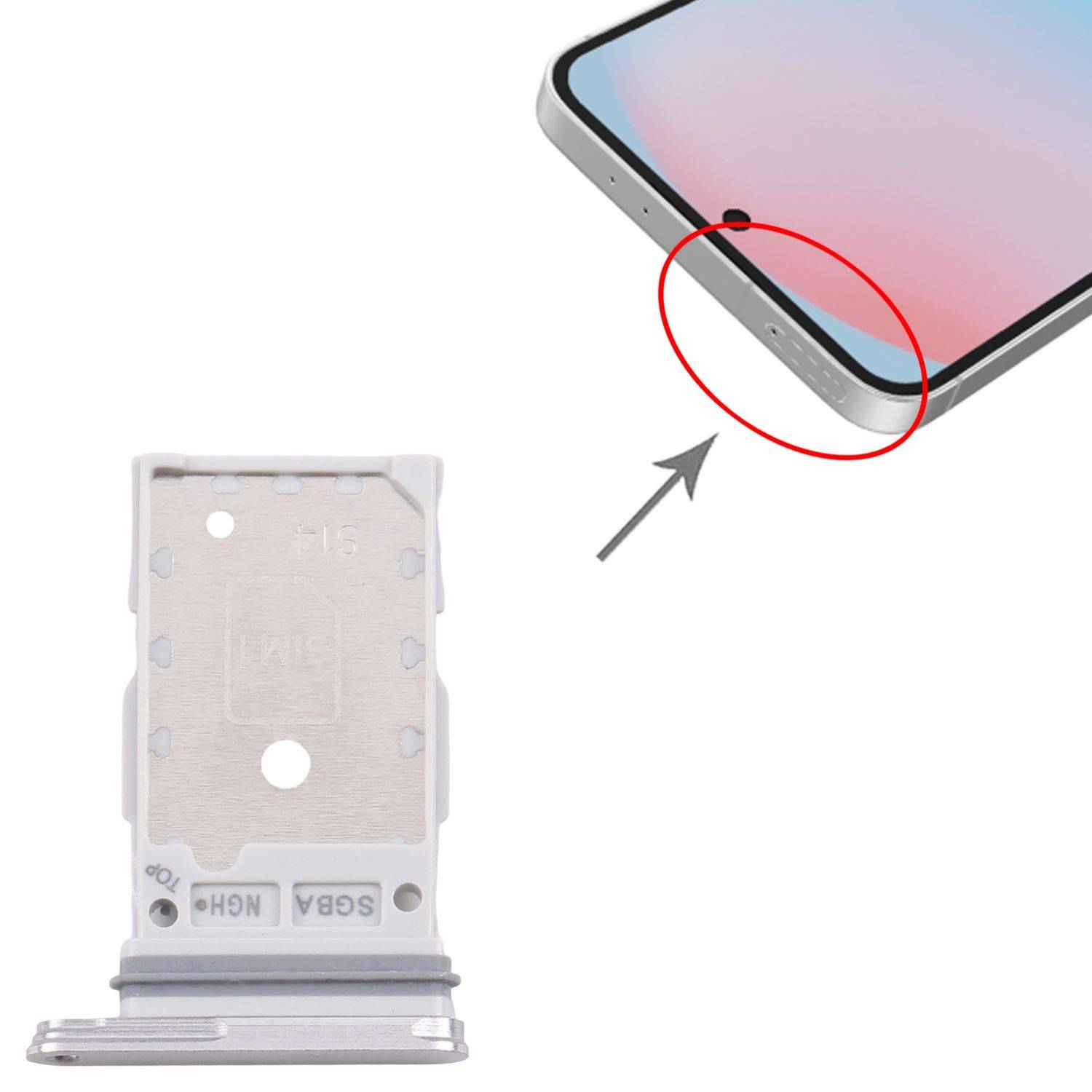 Für Samsung Galaxy S24 FE SM-S721B Dual SIM Karten Halter Tray Ersatzteil Grau