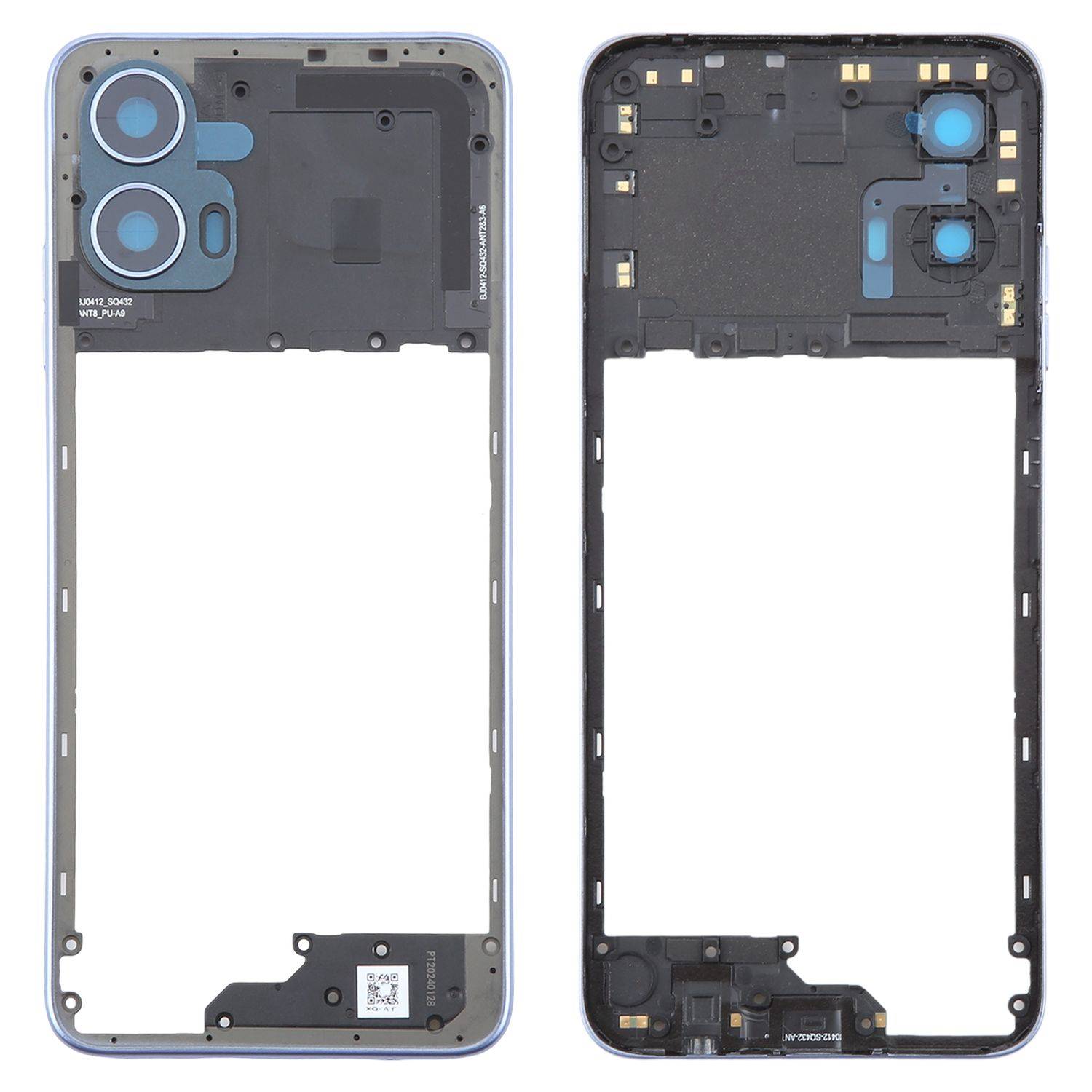Für Motorola Moto G34 Mittelrahmen Bezel Plate Lila Reparatur Ersatzteil