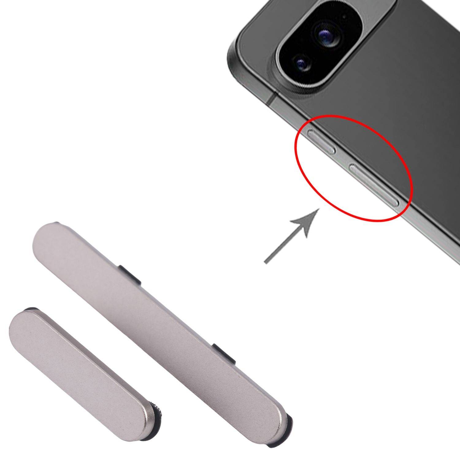 Für Google Pixel 9 Power Button und Lautstärketasten Reparatur Ersatzteil Beige