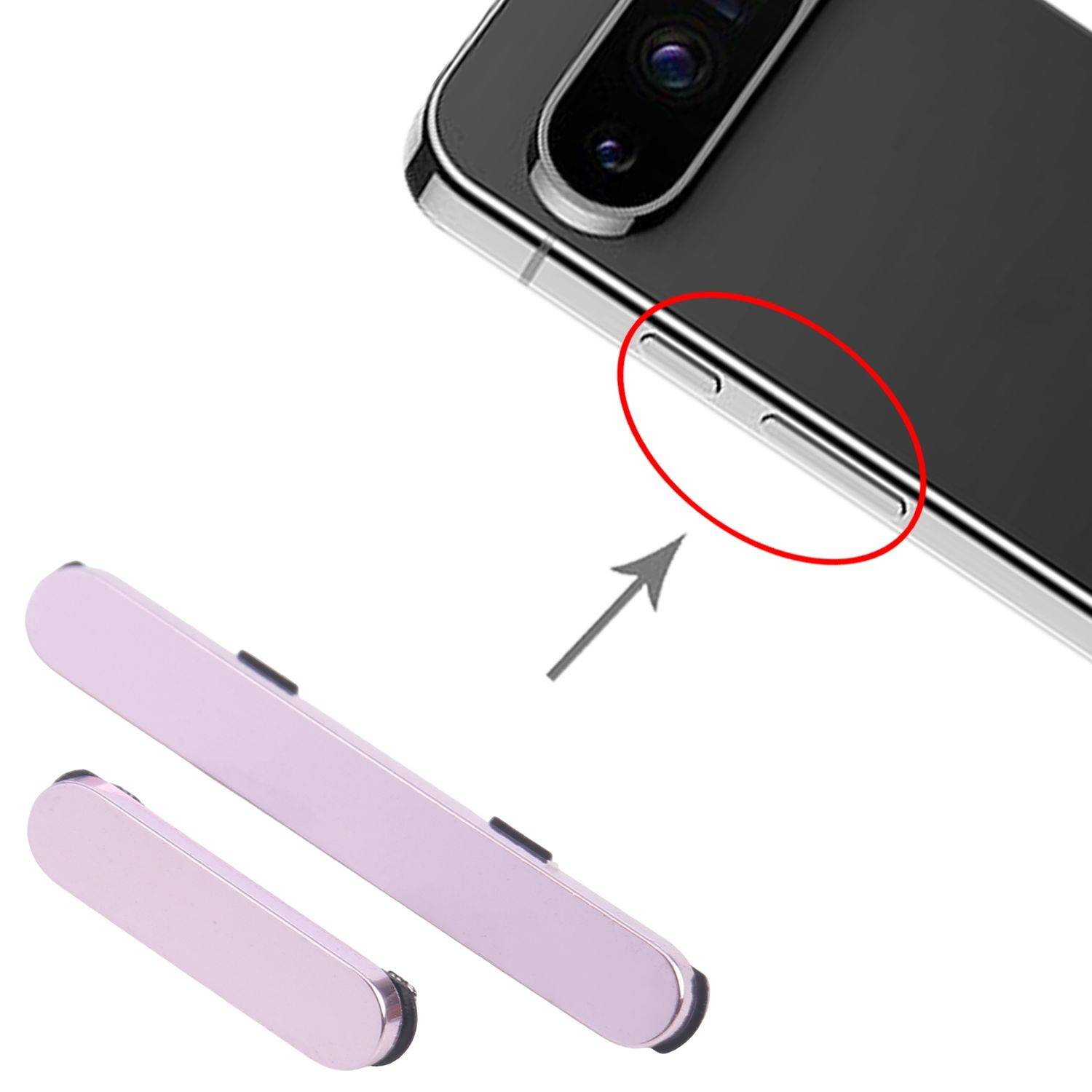 Für Google Pixel 9 Pro Power Button und Lautstärketasten Ersatzteil Pink