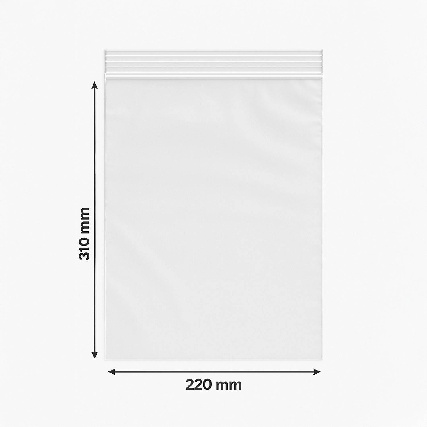 LDPE Schnellverschlussbeutel 220x310 mm – transparent