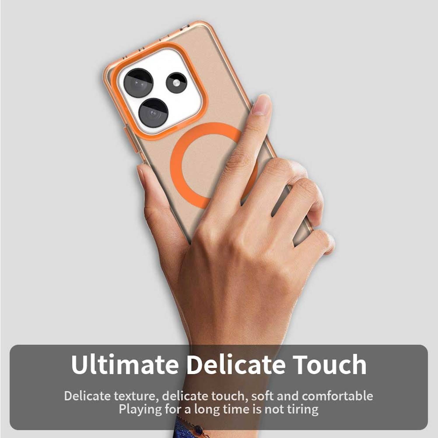 Für Xiaomi Redmi Note 14 5G Candy Design Magsafe PC Hybrid TPU Schutz Hülle Cover Orange