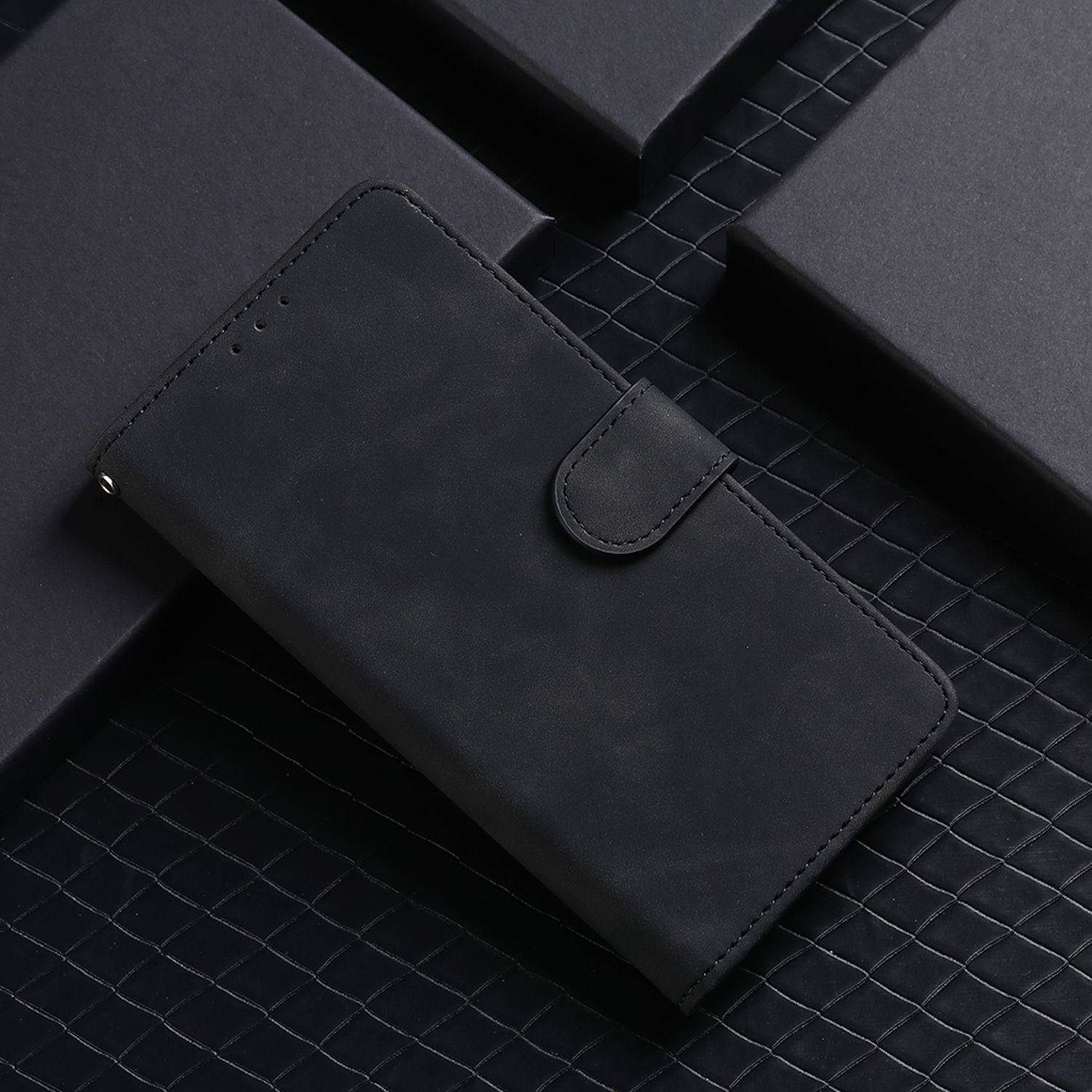 Für ZTE Blade A75 5G Kunst-Leder Skin Feel Magnetische Book Wallet Tasche Hülle