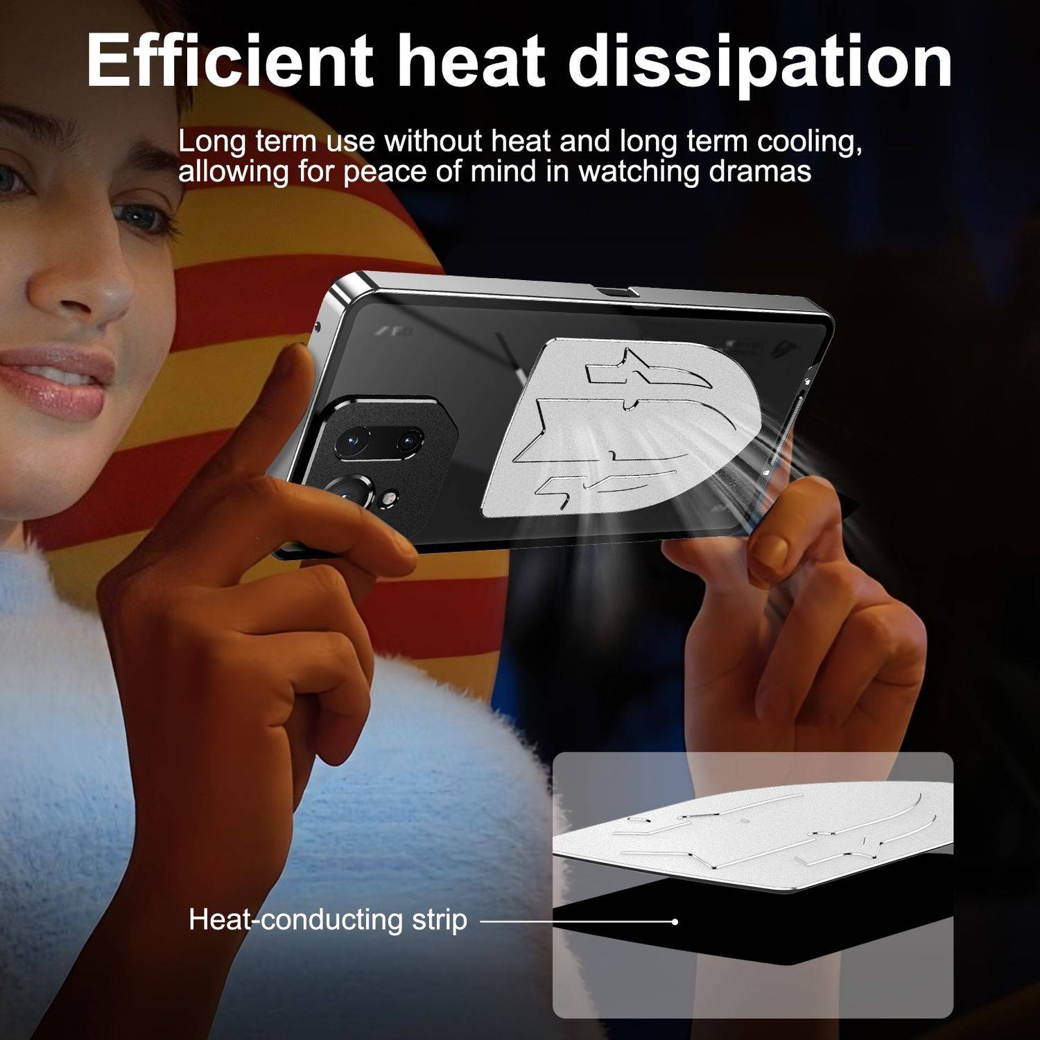 Für Asus ROG Phone 9 / 9 Pro Hitzeableitende Metall Handy Hülle Cover Schwarz