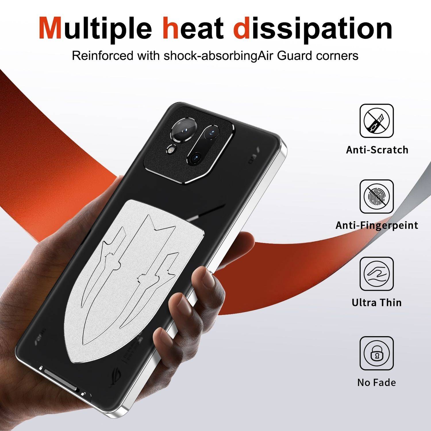 Für Asus ROG Phone 9 / 9 Pro Hitzeableitende Metall Handy Hülle Cover Schwarz