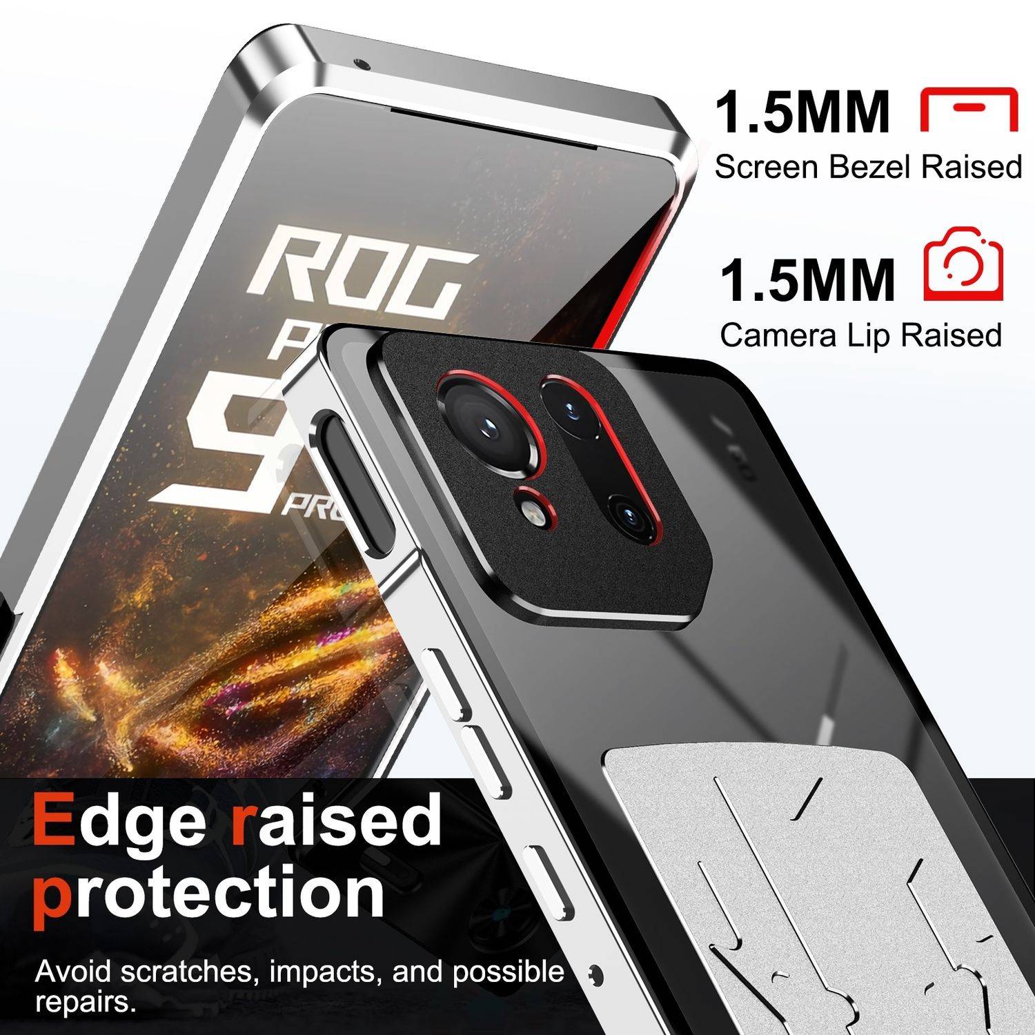 Für Asus ROG Phone 9 / 9 Pro Hitzeableitende Metall Handy Hülle Cover Schwarz