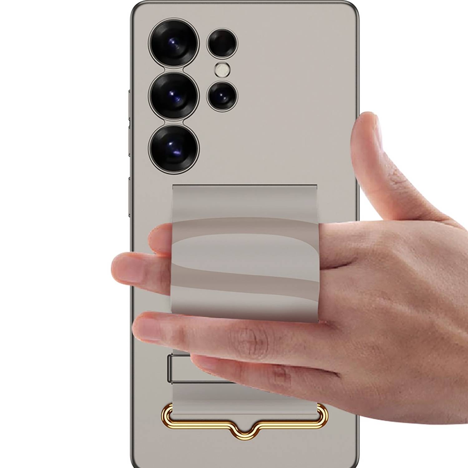 Für Samsung Galaxy S25 Ultra GKK Ultra dünne Hülle mit Armband Halter Cover Grün