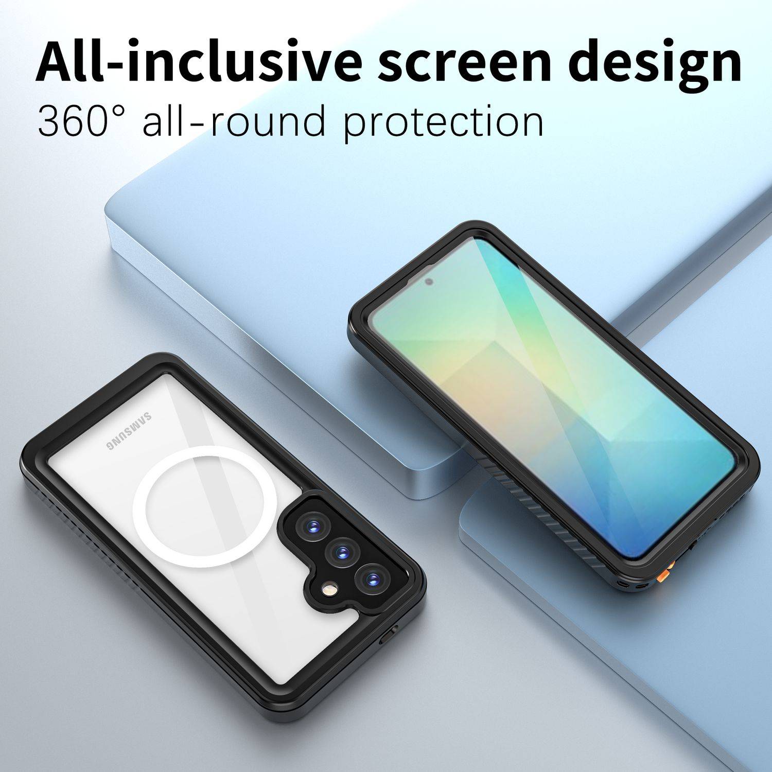 Für Samsung Galaxy S25 5G MagSafe Grad Full Body Wasserdichte Schutz Handy Tasche Schwarz