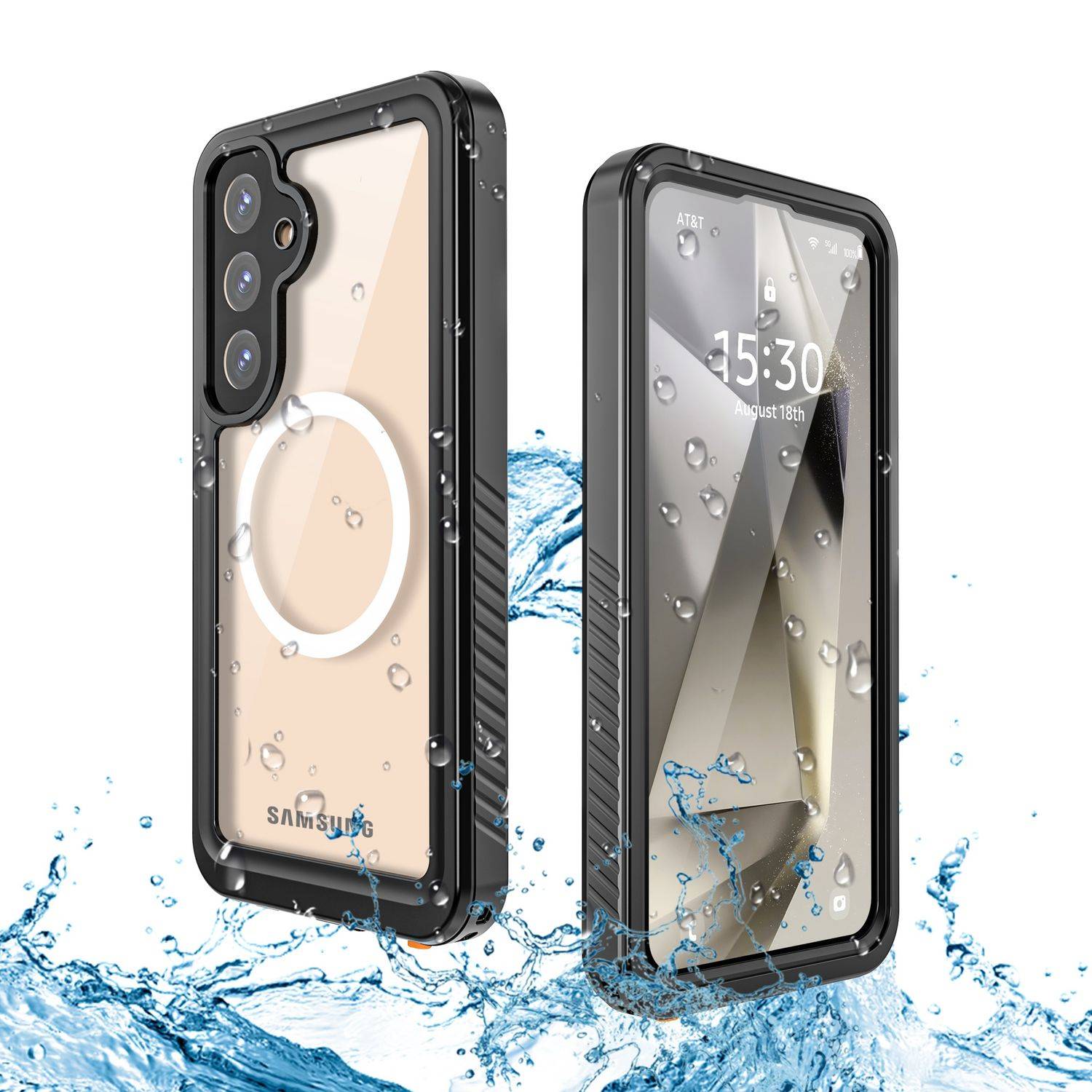 Für Samsung Galaxy S25 Plus 5G MagSafe Grad Full Body Wasserdichte Schutz Handy Tasche Schwarz