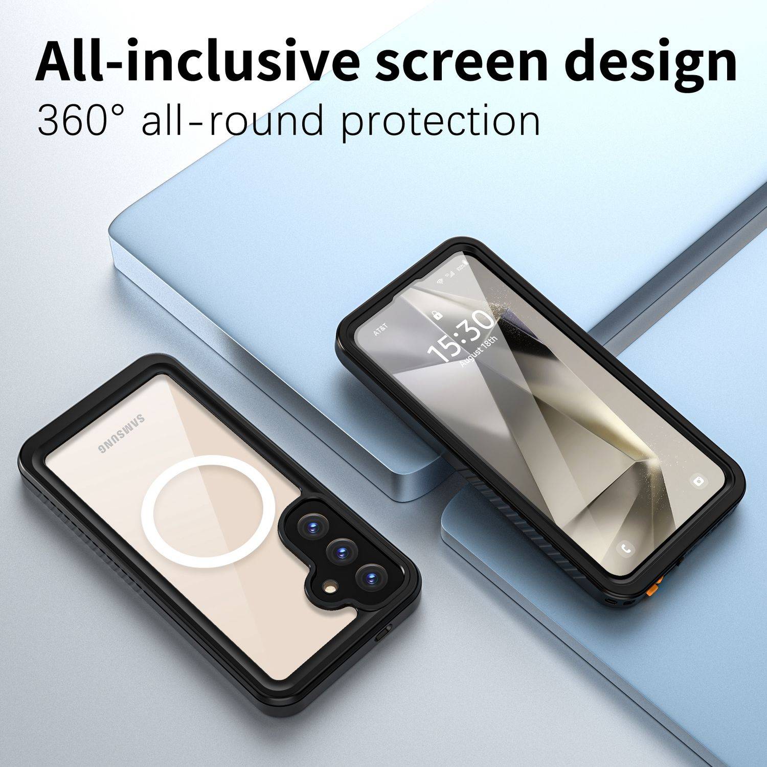 Für Samsung Galaxy S25 Plus 5G MagSafe Grad Full Body Wasserdichte Schutz Handy Tasche Schwarz