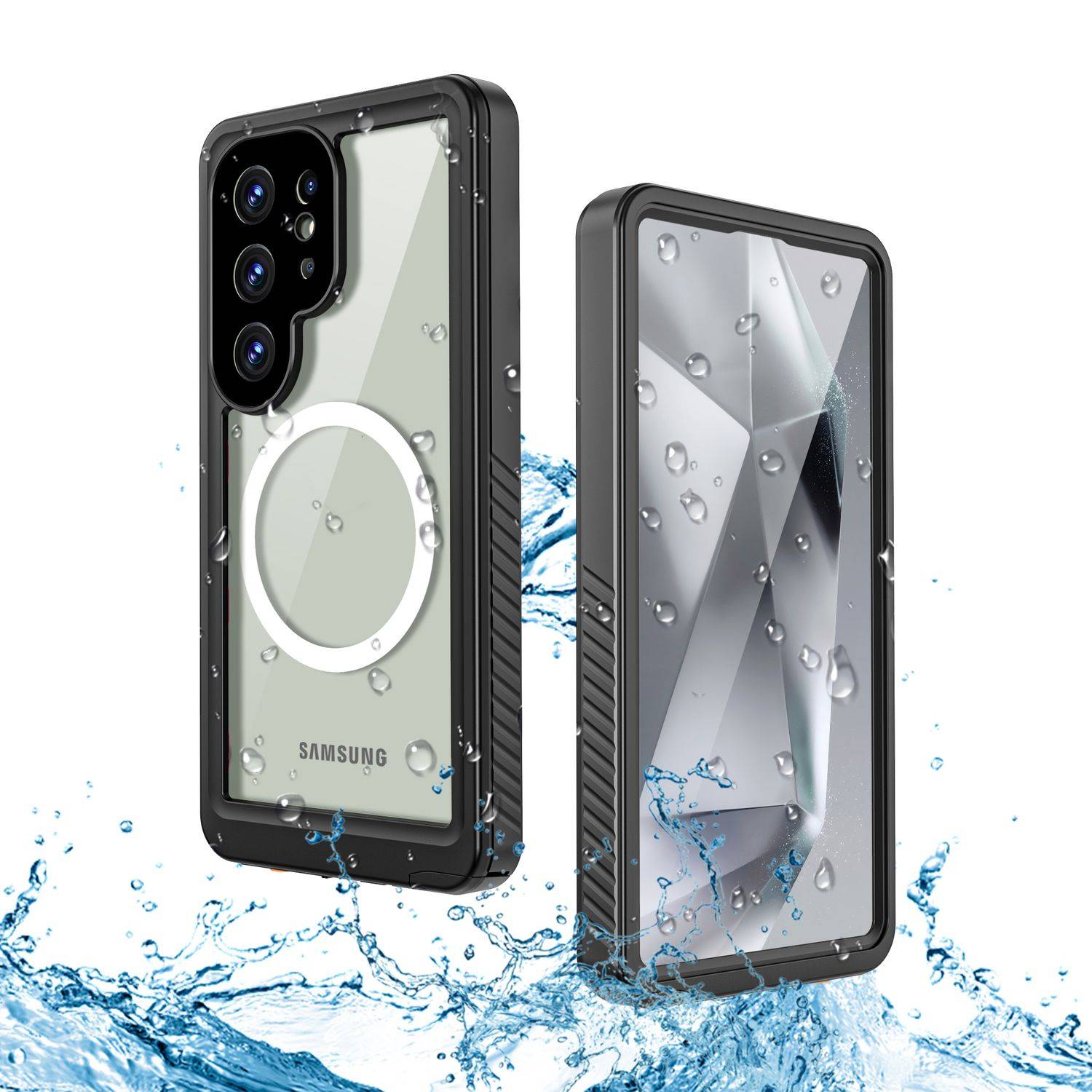 Für Samsung Galaxy S25 Ultra 5G MagSafe Grad Full Body Wasserdichte Schutz Handy Tasche Schwarz