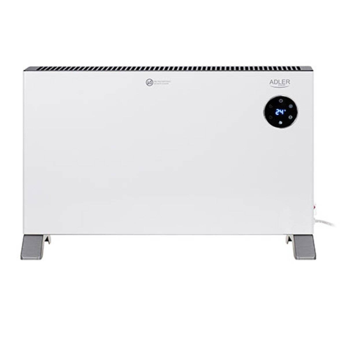 Adler AD 7752 Konvektorheizkörper 2000W mit LED-Touchdisplay, IPX24 - Weiß
