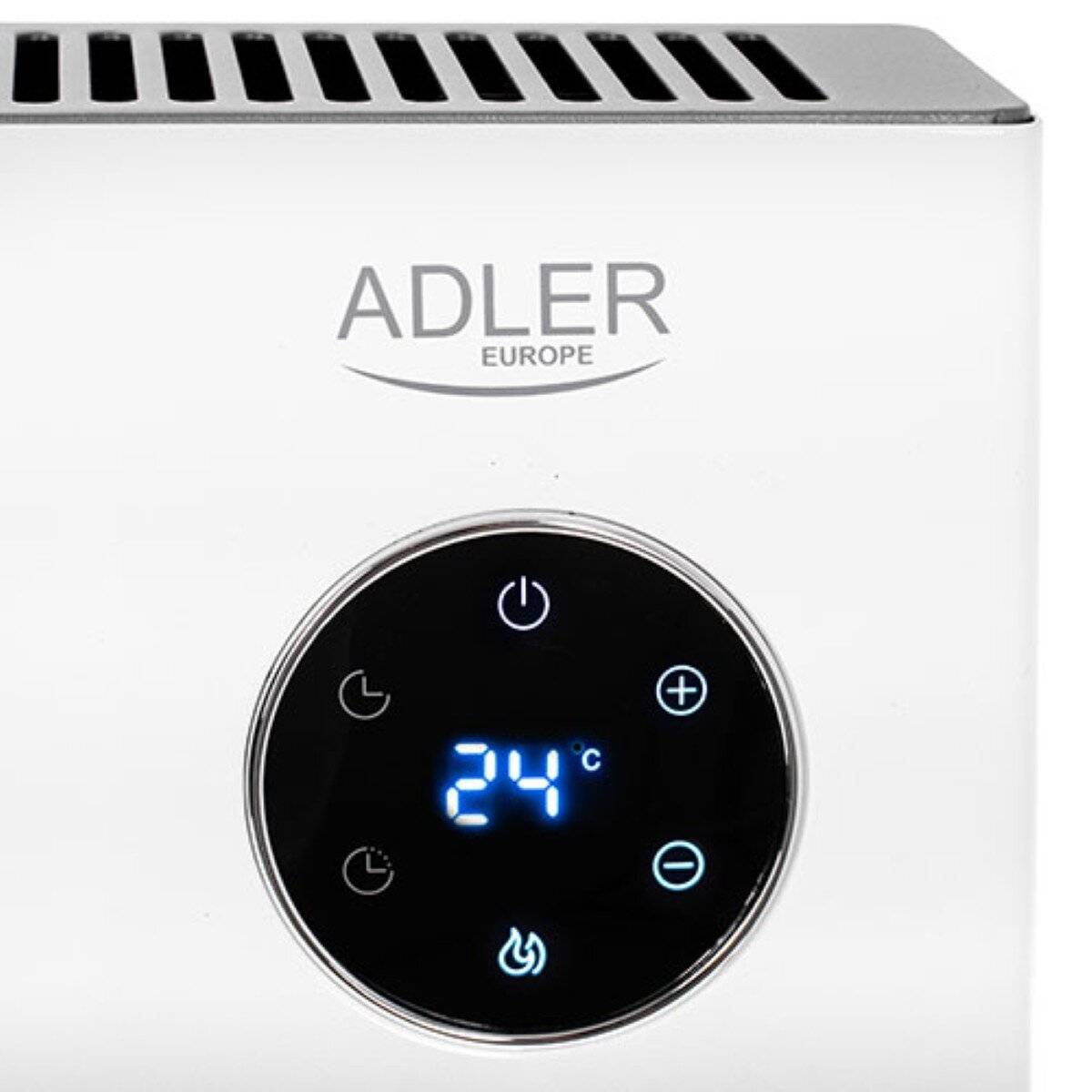 Adler AD 7752 Konvektorheizkörper 2000W mit LED-Touchdisplay, IPX24 - Weiß