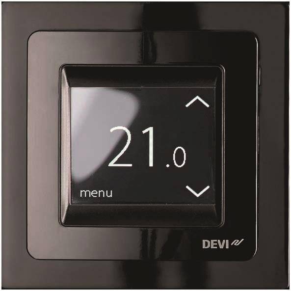 DEVI DEVIreg Touch schwarz 140F1069 UP Uhren-Thermostat 16A, 230V mit Rahmen Haustechnik