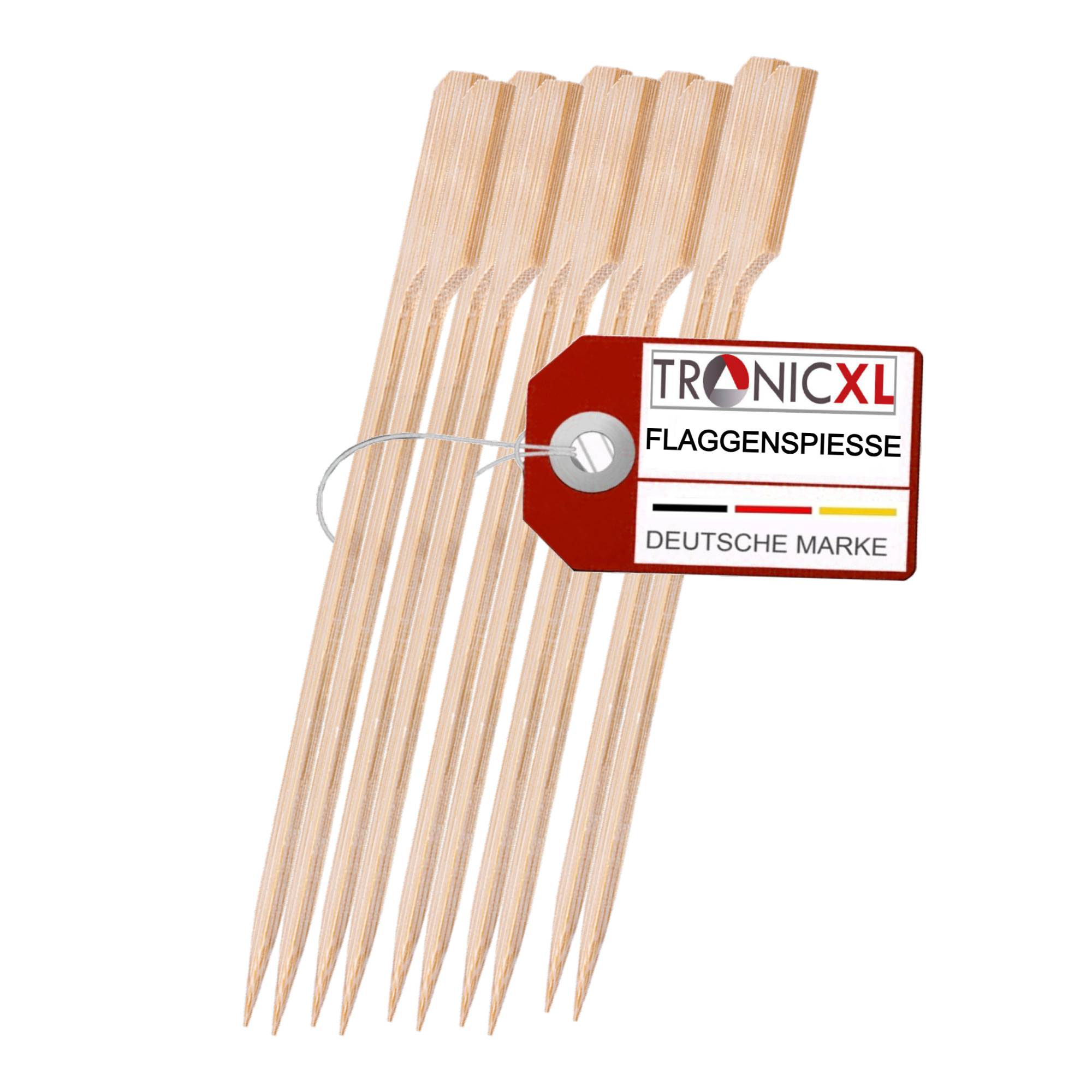 1600 x 120mm Flaggenspieß Flaggenspiesse Bambusspieß Catering Fingerfood Holzspieß Holz Spieße Grillen BBQ Grillspieße