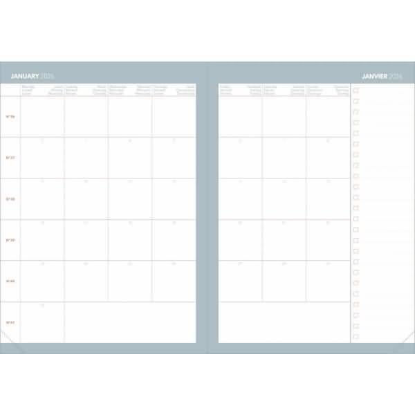 Buchkalender Daily 21 13x21cm Color Pastell blau 2026