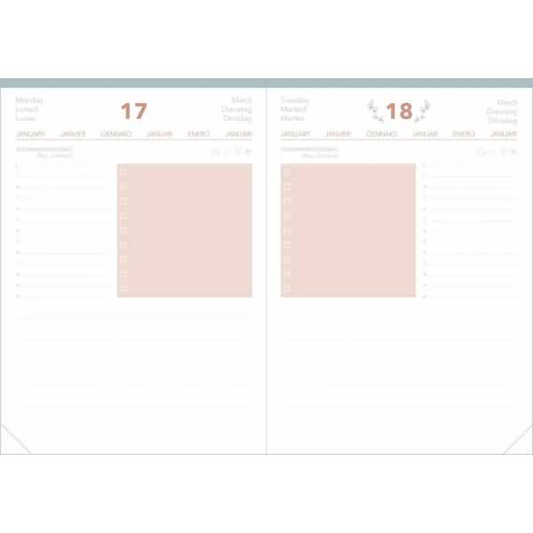 Buchkalender Daily 21 13x21cm Color Pastell blau 2026