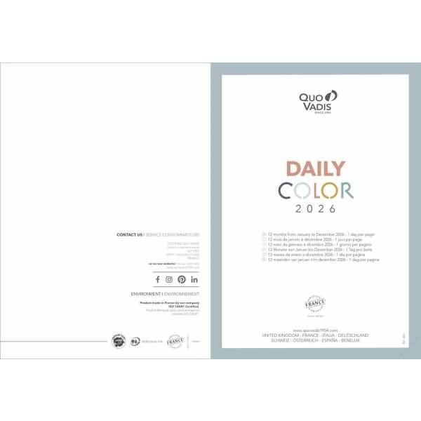 Buchkalender Daily 21 13x21cm Color Pastell rosa 2026