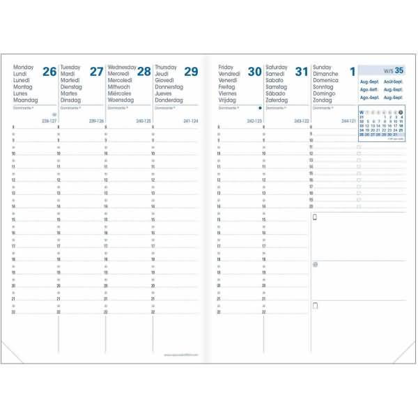 Kalender Geschäft 10x15cm 16 Monaten Everest granat 2026