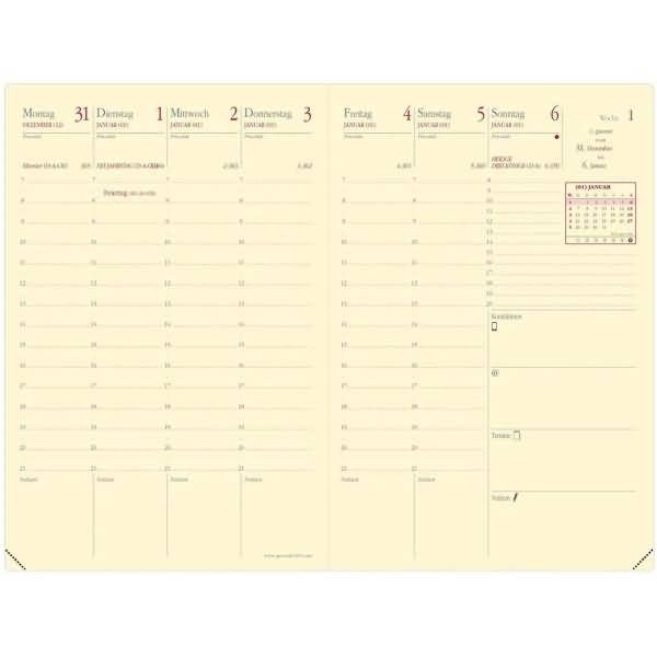Kalender Geschäftbus Prestige 10x15cm Silk türkis 2027
