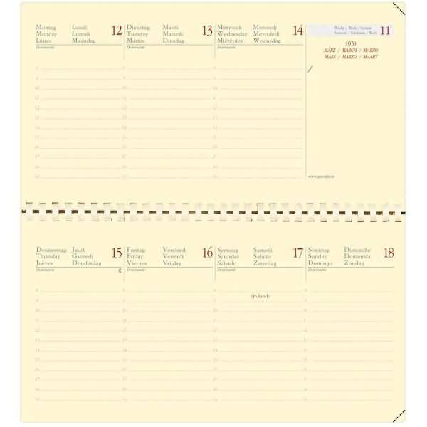 Kalender Planital 8,8x17cm Marlow mandelgrün 2026