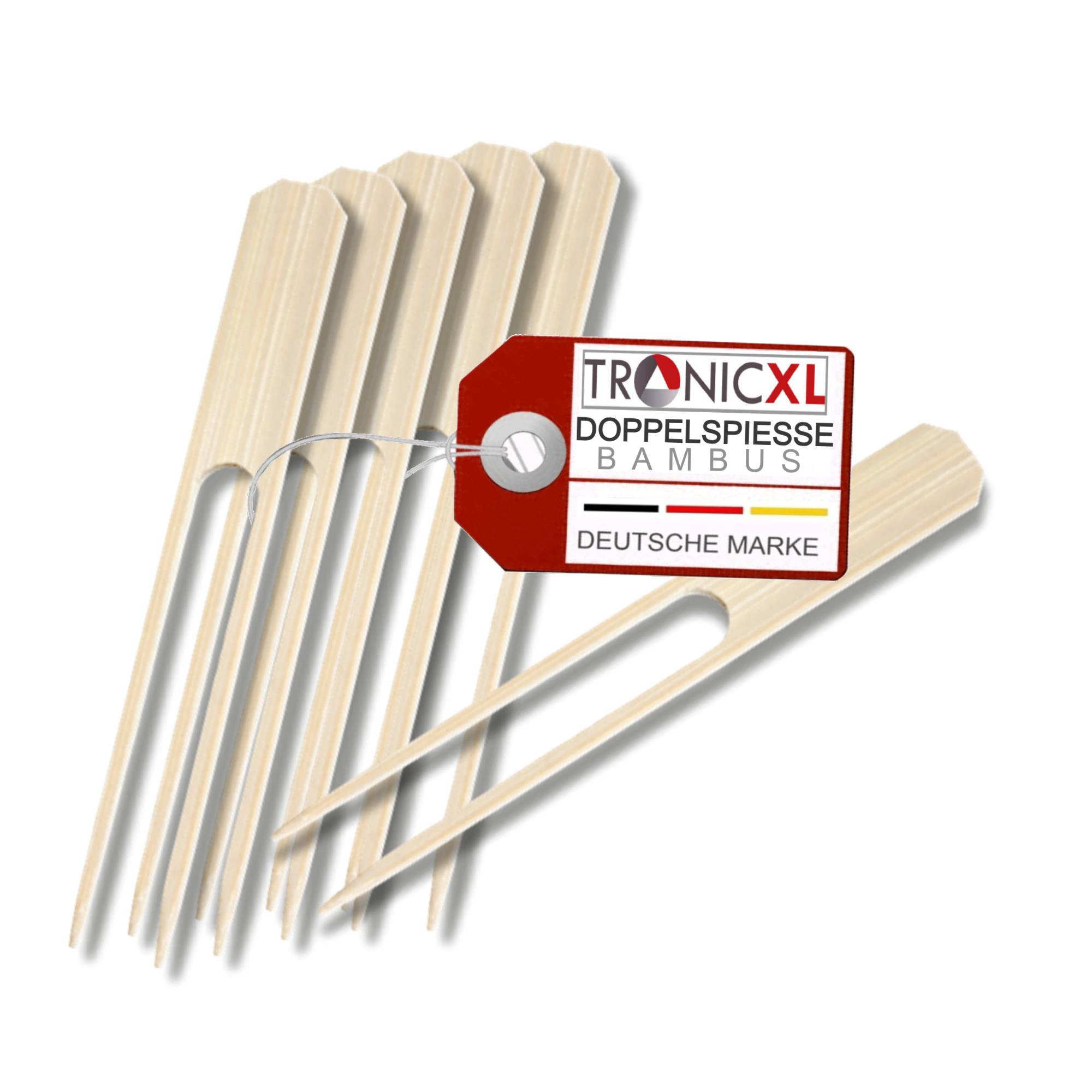 2000 x Doppelspieße Fingerfood Spieße Catering Bambus Grill Cocktail Party Käse Picker Sticks Bambusspieß Grillspieße