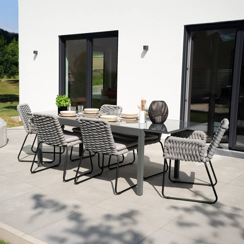 GARTENSTUHL BALERO - Menge: 8, Farbe: Hellgrau