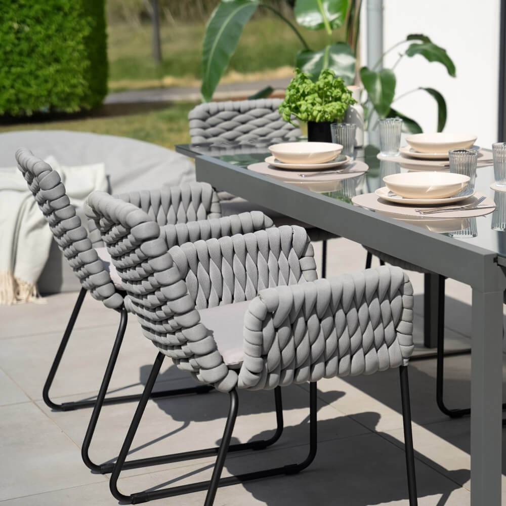 GARTENSTUHL BALERO - Menge: 8, Farbe: Hellgrau