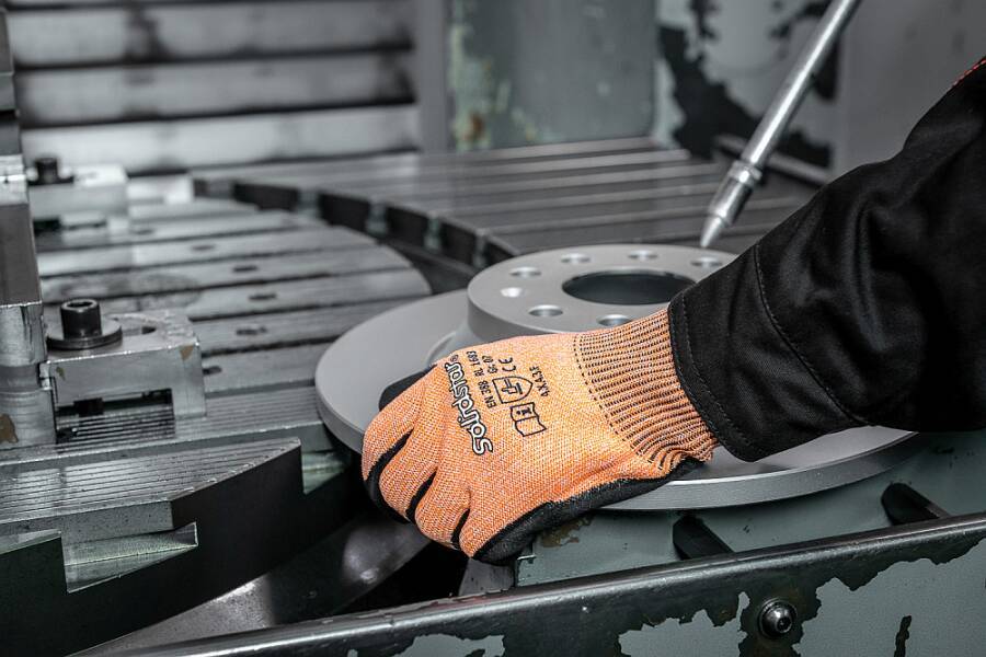 Schnittschutzhandschuh Solidstar® 1673 / 1683 71053611 Größe 11 Farbe orange/schwarz Trägermaterial 13gg Spezialfaser-