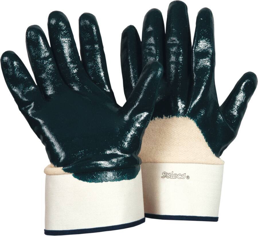 Nitrilschutzhandschuh #2 71040309 Größe 09 Farbe natur/blau Trägermaterial Baumwolle Gauge - Mat.-Stärke - mm Beschichtu