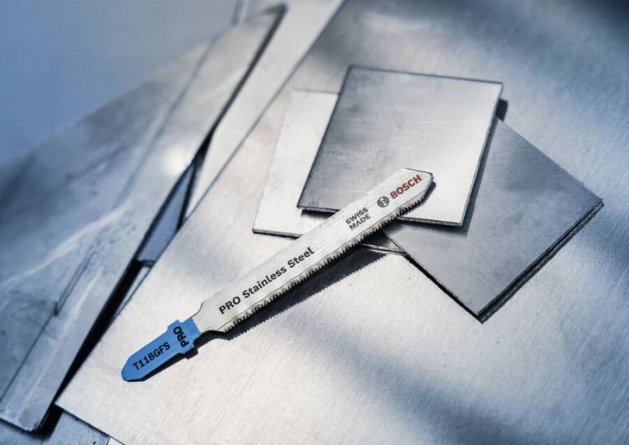 Stichsägeblätter Einnockenschaft, blau - für metallische Werkstoffe 2608631964 Typ T118A Qualität Basic for Metal Eigen