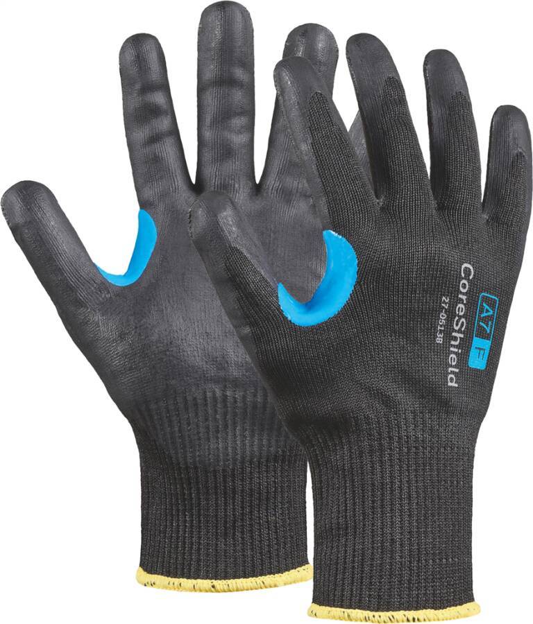 Schnittschutzhandschuh Coreshield 27-0513B-06 Größe 06 Farbe schwarz Trägermaterial HPPE-Edelstahlfaser-Trikot Beschic