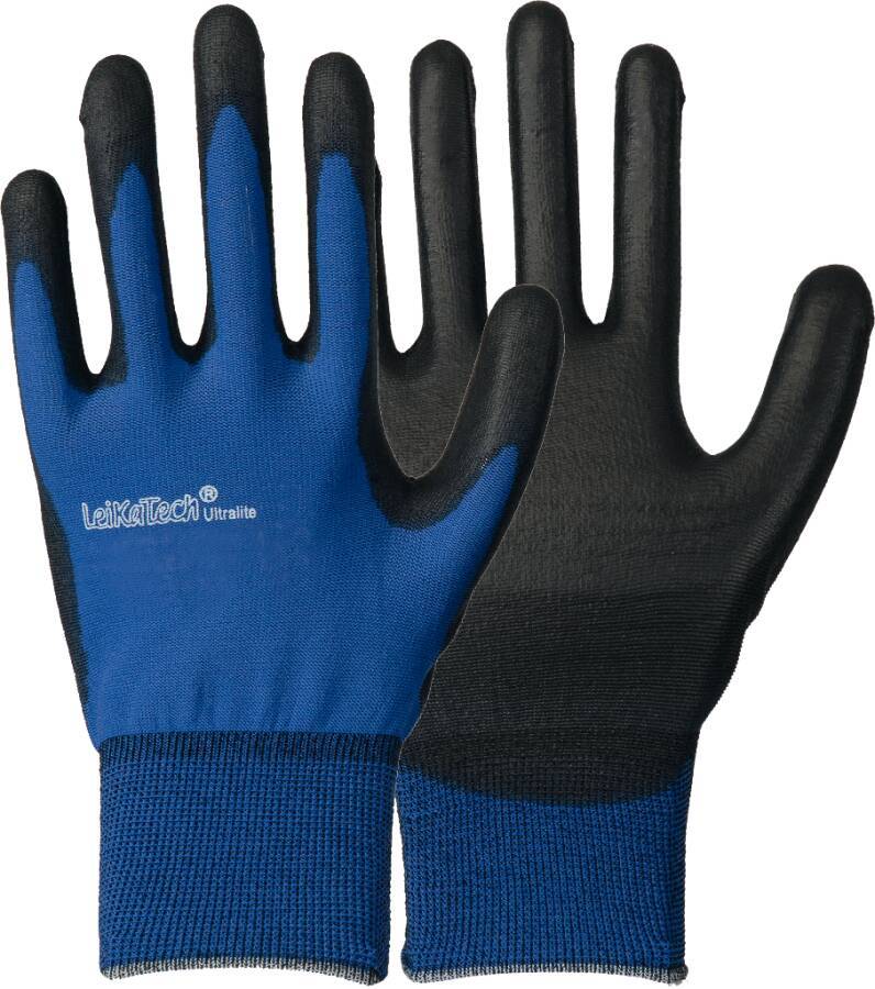 Feinstrick-Schutzhandschuh LeikaTech Ultra-Lite 71061107 Größe 07 Farbe blau/schwarz Trägermaterial Nylon Gauge 18 Mat