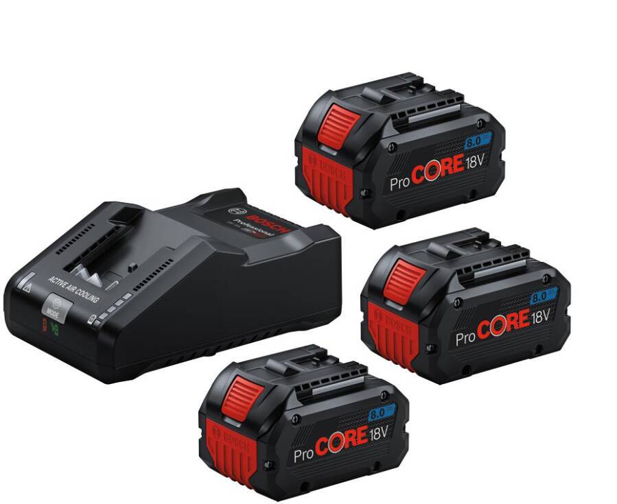 Starter-Sets Akku ProCORE 18V mit Ladegerät 0615A5004Y Spannung 18 V Kapazität 8,0 Ah Lieferumfang 3x Li-Ion Akku ProCOR