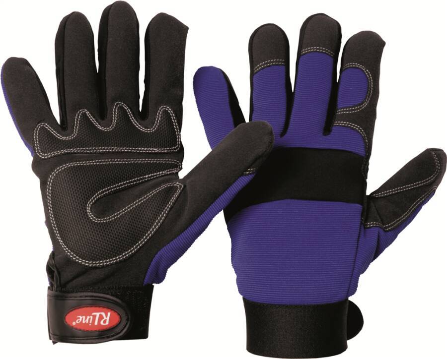 Mechaniker-Schutzhandschuh 710112XXL Größe XXL Farbe blau/schwarz Trägermaterial Kunstleder Gauge - Mat.-Stärke - m