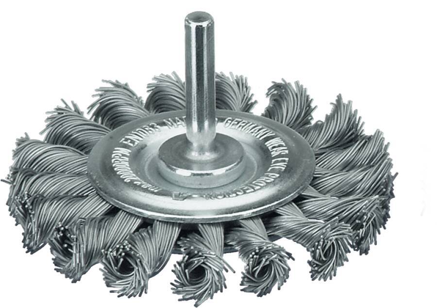 Rundbürste mit Schaft, gezopfter Draht 417198 Ausführung Stahldraht Ø 75 mm Breite 12 mm Drahtstärke 0,50 mm Drehzahl ma