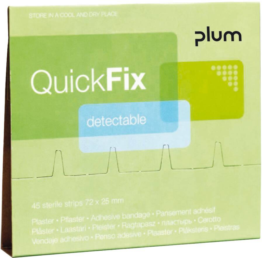 Nachfüllpack für QuickFix 5513 Ausführung detektierbar, mit integrierter Metallfläche, blau Inhalt 45 Stück 7,2 x 2,5 cm