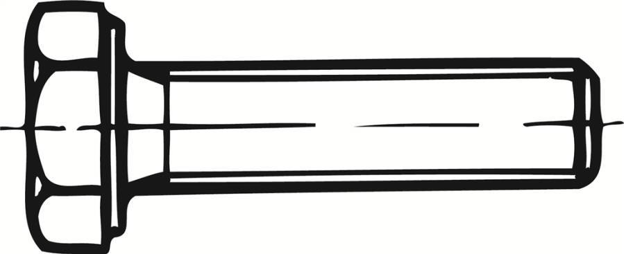 DIN 933 Sechskantschrauben, Gewinde bis Kopf -P6 009338100080020-P6 Norm DIN 933 Werkstoff Stahl 8.8 Oberfläche galvanis