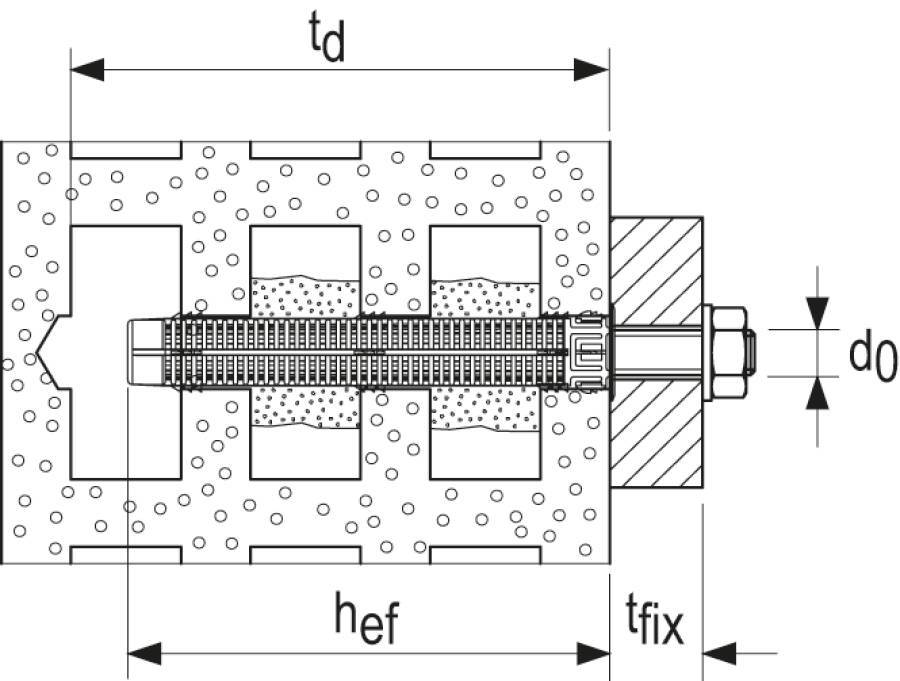 Injektions-Ankerhülse Kunststoff FIS H K 46703 Typ FIS H 20 x 130 K DIBt - ETA x Bohrernenn-Ø 20 mm min. Bohrlochtiefe 1